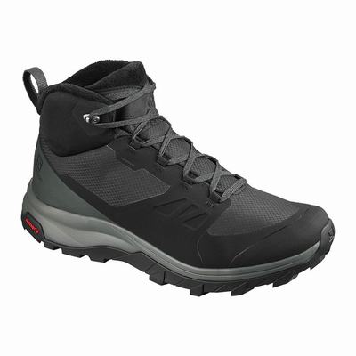 Salomon OUTSNAP CLIMASALOMON™ WATERPROOF - Miesten Talvikengät - Mustat